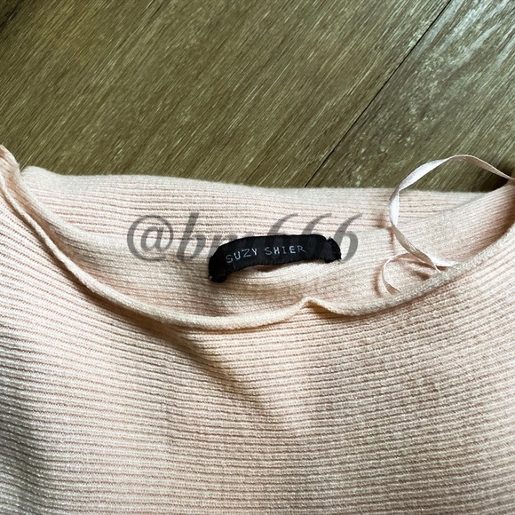 Suzy Shier Ribbed Batwing Bateau Neck Pullover Sweater Ballet Pink Medium - Picture 5 of 9